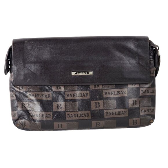 Banlear Brown Portfolio Leather Hand Wrist Bag - Picture 1 of 7